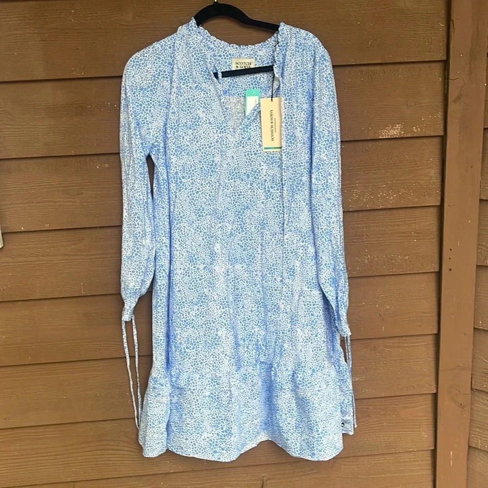 NWT Scotch & Soda tiered blue speckled size M